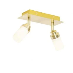 Bester Verkauf ✨ QAZQA Moderne badkamer spot messing 2-lichts IP44 - Japie 🧨 -Deckenleuchten Verkaufs-Shop 9668 105914 7