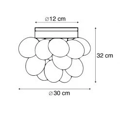Schlussverkauf ❤️ QAZQA Design Deckenleuchte schwarz mit Braunglas 3-Licht - Uvas 🌟 -Deckenleuchten Verkaufs-Shop 9670 102341 3