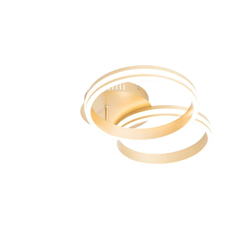 Brandneu 🎁 QAZQA Deckenleuchte Messing inkl. LED 3-stufig dimmbar 2-flammig - Navara 👍 8 Brandneu 🎁 QAZQA Deckenleuchte Messing inkl. LED 3-stufig dimmbar 2-flammig - Navara 👍 – Bild 8