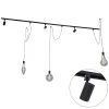 Aktion 😉 QAZQA Schienensystem mit 3 Spots und Pendelleuchte 1-phasig schwarz - Cavalux Jeana 🛒