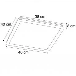 Rabatt 👏 Trio Leuchten Deckenleuchte eckig schwarz 40 cm inkl. LED 3 Stufen dimmbar IP44 - Lope 😀 -Deckenleuchten Verkaufs-Shop 9710 102084 2