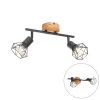 Coupon ⌛ QAZQA Spot zwart met hout draai- en kantelbaar 2-lichts - Mosh 💯