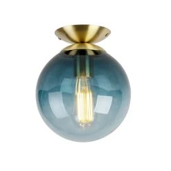 Blitzangebot ❤️ QAZQA Smart plafondlamp messing met oceaanblauw glas incl. Wifi ST64 - Pallon ⭐ -Deckenleuchten Verkaufs-Shop 9739 106261 7