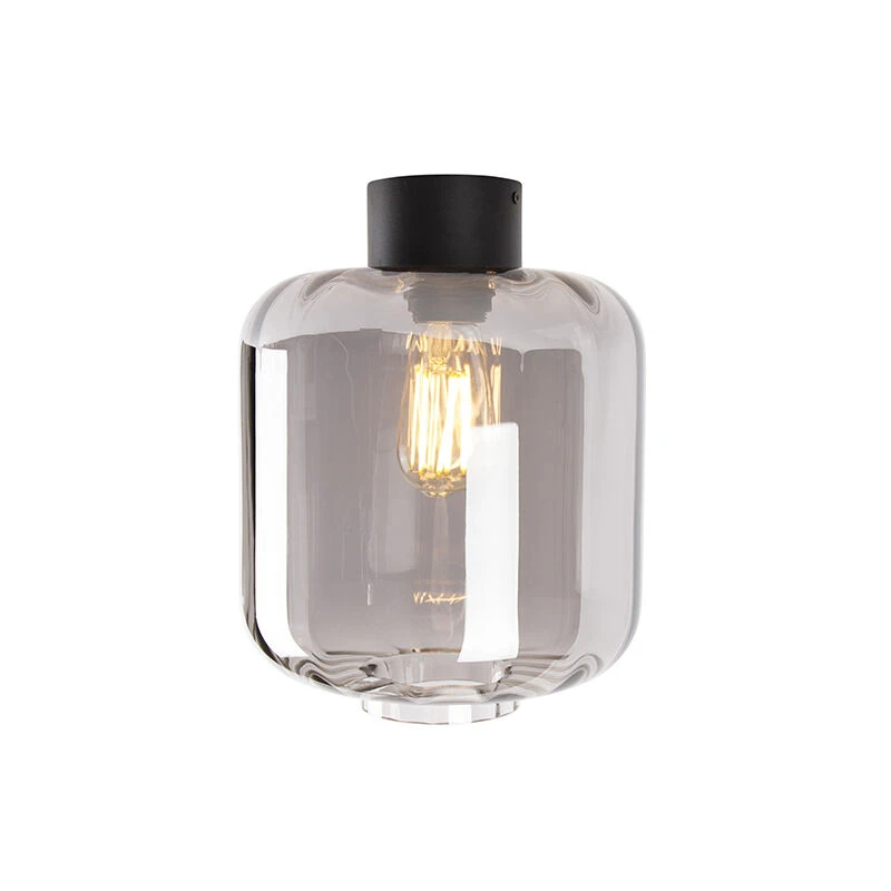 Rabatt 🎉 QAZQA Design Deckenleuchte schwarz mit Rauchglas - Qara 🎉 9 Rabatt 🎉 QAZQA Design Deckenleuchte schwarz mit Rauchglas - Qara 🎉 – Bild 9