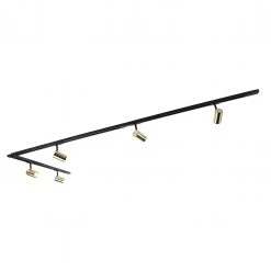 Blitzangebot ⭐ QAZQA Schienensystem mit 5 Punkten 1-phasig schwarz mit Gold - Jeana 🌟 -Deckenleuchten Verkaufs-Shop 9779 99265 5 1