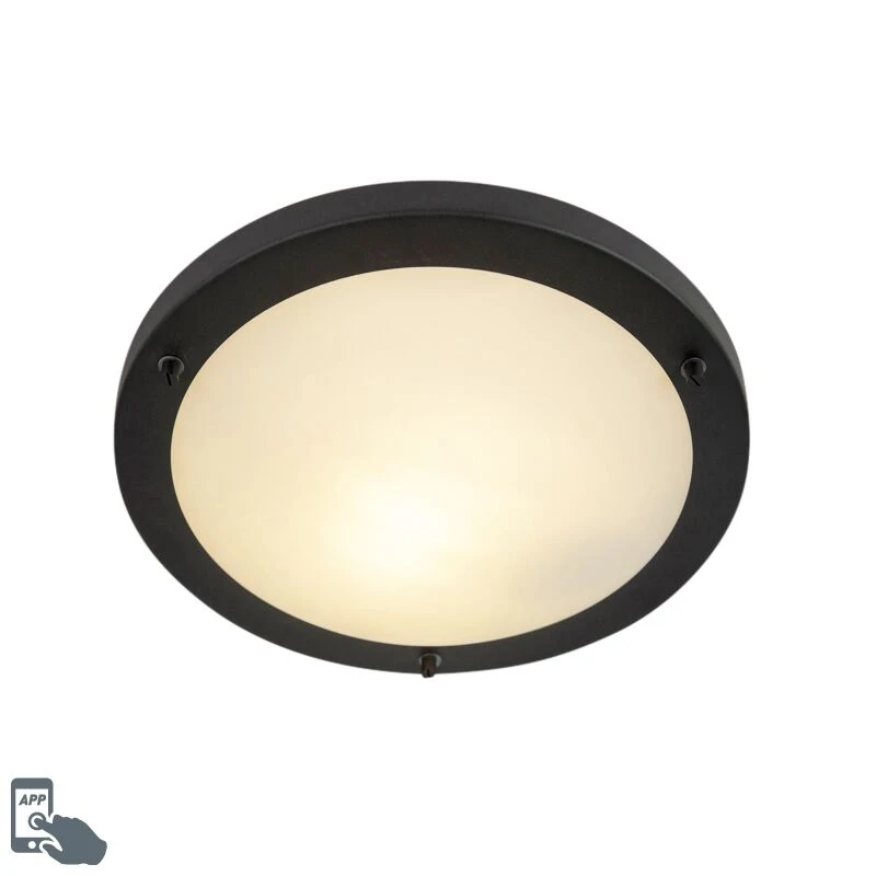 Bester Verkauf ✨ QAZQA Smart Deckenleuchte schwarz inkl. WiFi A60 IP44 - Yuma 31 😀 1 Bester Verkauf ✨ QAZQA Smart Deckenleuchte schwarz inkl. WiFi A60 IP44 - Yuma 31 😀