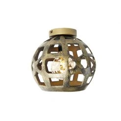 Billig 🌟 QAZQA Industrielle Deckenlampe Antikgold - Bobby 🌟 -Deckenleuchten Verkaufs-Shop 9800 105071 6