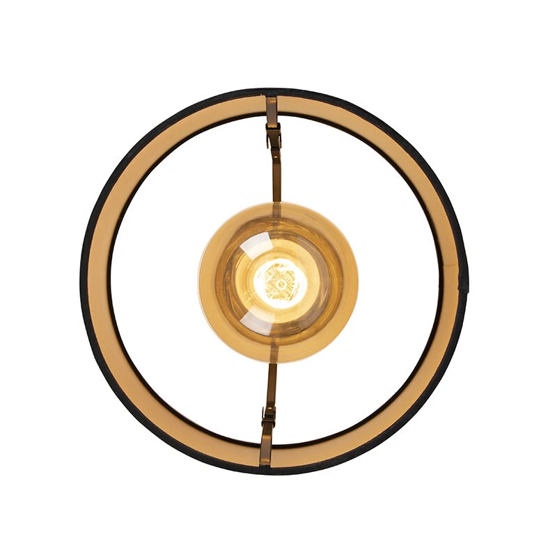 Blitzangebot ✔️ QAZQA Deckenleuchte mit Baumwollschirm schwarz mit Gold 25 cm - Combi schwarz ⌛ 6 Blitzangebot ✔️ QAZQA Deckenleuchte mit Baumwollschirm schwarz mit Gold 25 cm - Combi schwarz ⌛ – Bild 6