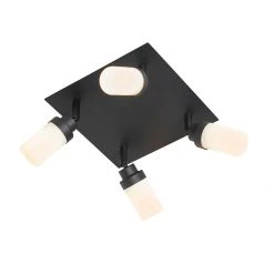 Billig 🤩 QAZQA Moderne badkamer spot zwart 4-lichts IP44 - Japie 💯 -Deckenleuchten Verkaufs-Shop 9827 105912 5