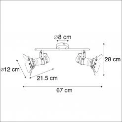 Aktion 🔔 QAZQA Industriestrahler schwarz 2-Licht mit Ventilen - Film 🎉 -Deckenleuchten Verkaufs-Shop 9835 96896 4