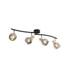 Am billigsten 🧨 QAZQA Art Deco Deckenleuchte Gold mit Rauchglas 4-Licht - Vidro 😀 17 Am billigsten 🧨 QAZQA Art Deco Deckenleuchte Gold mit Rauchglas 4-Licht - Vidro 😀 -Deckenleuchten Verkaufs-Shop 9839 102486 6