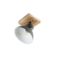 Besorgen ✔️ QAZQA Industrie Spot schwarz mit Mangoholz 30 cm - Mangos ⌛ -Deckenleuchten Verkaufs-Shop 9839 98836 11