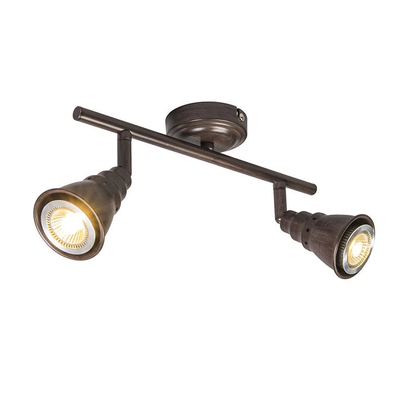 Besorgen 🎉 QAZQA Decken- und Wandstrahler rostbraun schwenkbar - Coney 2 🧨 2 Besorgen 🎉 QAZQA Decken- und Wandstrahler rostbraun schwenkbar - Coney 2 🧨 – Bild 2