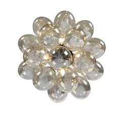 Rabatt 👏 QAZQA Design Deckenleuchte schwarz mit Braunglas 4 Lampen - Uvas 🌟 -Deckenleuchten Verkaufs-Shop 9849 102343 6