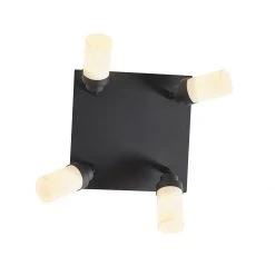 Billig 🤩 QAZQA Moderne badkamer spot zwart 4-lichts IP44 - Japie 💯 -Deckenleuchten Verkaufs-Shop 9856 105912 7