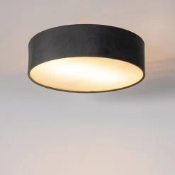 Beste Bewertungen von 😍 QAZQA Plafondlamp grijs 40 cm met gouden binnenkant - Drum 🧨 -Deckenleuchten Verkaufs-Shop 9863 105482 9