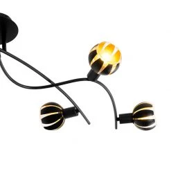 Top 10 🧨 QAZQA Design Deckenleuchte schwarz mit goldenen 6-Lichtern - Melone 🥰 -Deckenleuchten Verkaufs-Shop 9897 98449 6