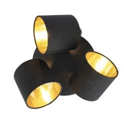 Bestpreis 🔔 Trio Leuchten Moderne Deckenleuchte 3-flammig schwarz mit goldene Innenseite - Tomas ✨ -Deckenleuchten Verkaufs-Shop 9902 98273 7