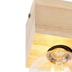 Besorgen 😀 QAZQA Ländliche Deckenstrahler Holz 2-Licht - Block 🛒 -Deckenleuchten Verkaufs-Shop 9903 103021 6