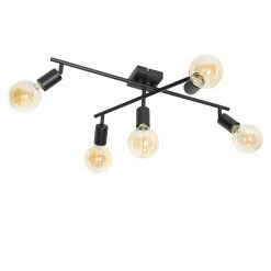 Bester Verkauf ✨ QAZQA Moderne spot zwart 5-lichts - Facil 🎁 -Deckenleuchten Verkaufs-Shop 9911 105783 10