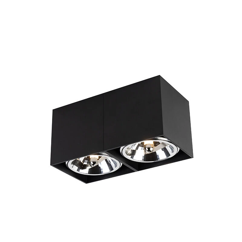 Rabatt ❤️ QAZQA Design Spot schwarz rechteckig 2-flammig - Box 🌟 2 Rabatt ❤️ QAZQA Design Spot schwarz rechteckig 2-flammig - Box 🌟 – Bild 2