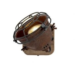 Bestpreis 🧨 QAZQA Industriespot rostbraun mit Holz kippbar - Gina ✔️ -Deckenleuchten Verkaufs-Shop 9932 96672 11
