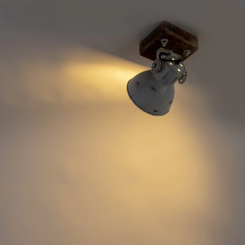 Budget 🥰 QAZQA Industriespot weiß mit Mangoholz 18 cm - Mangos 🧨 12 Budget 🥰 QAZQA Industriespot weiß mit Mangoholz 18 cm - Mangos 🧨 – Bild 12