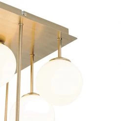 Am billigsten ✔️ QAZQA Moderne Deckenleuchte Gold mit Opalglas 9 Lichter - Athens 🔔 -Deckenleuchten Verkaufs-Shop 9965 105252 2