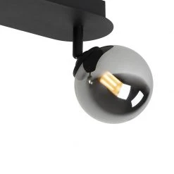 Aktion 👍 QAZQA Spot schwarz mit Rauchglas 2-Licht verstellbar - Athen 🧨 -Deckenleuchten Verkaufs-Shop 9983 103119 5